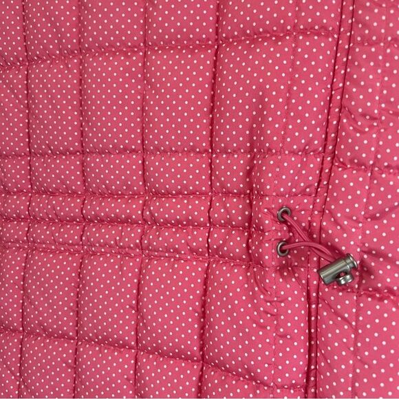 Croft & Barrow Lightweight Polka Dot Coral White Zip Quilted Vest Size S - Picture 7 of 12